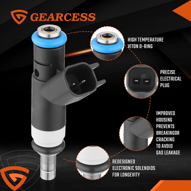 GEARCESS 4 Holes Fuel Injectors Fit for Jeep Compass 2007-2017, Patriot 2007-2017 & Fit for Dodge Journey 2009-2015, Avenger 2008-2014, Caliber & Fit for Chrysler 200, Sebring, 2.0L 2.4L Replaces# 04891577AC - Image 4